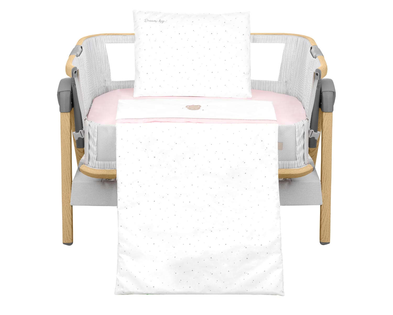 Бебешки спален комплект за мини-кошара 5ч Dream Big Pink