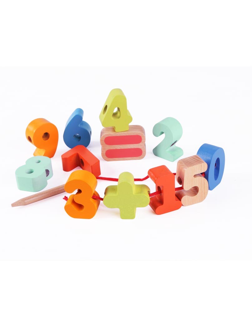 Дървени цифри за нанизване