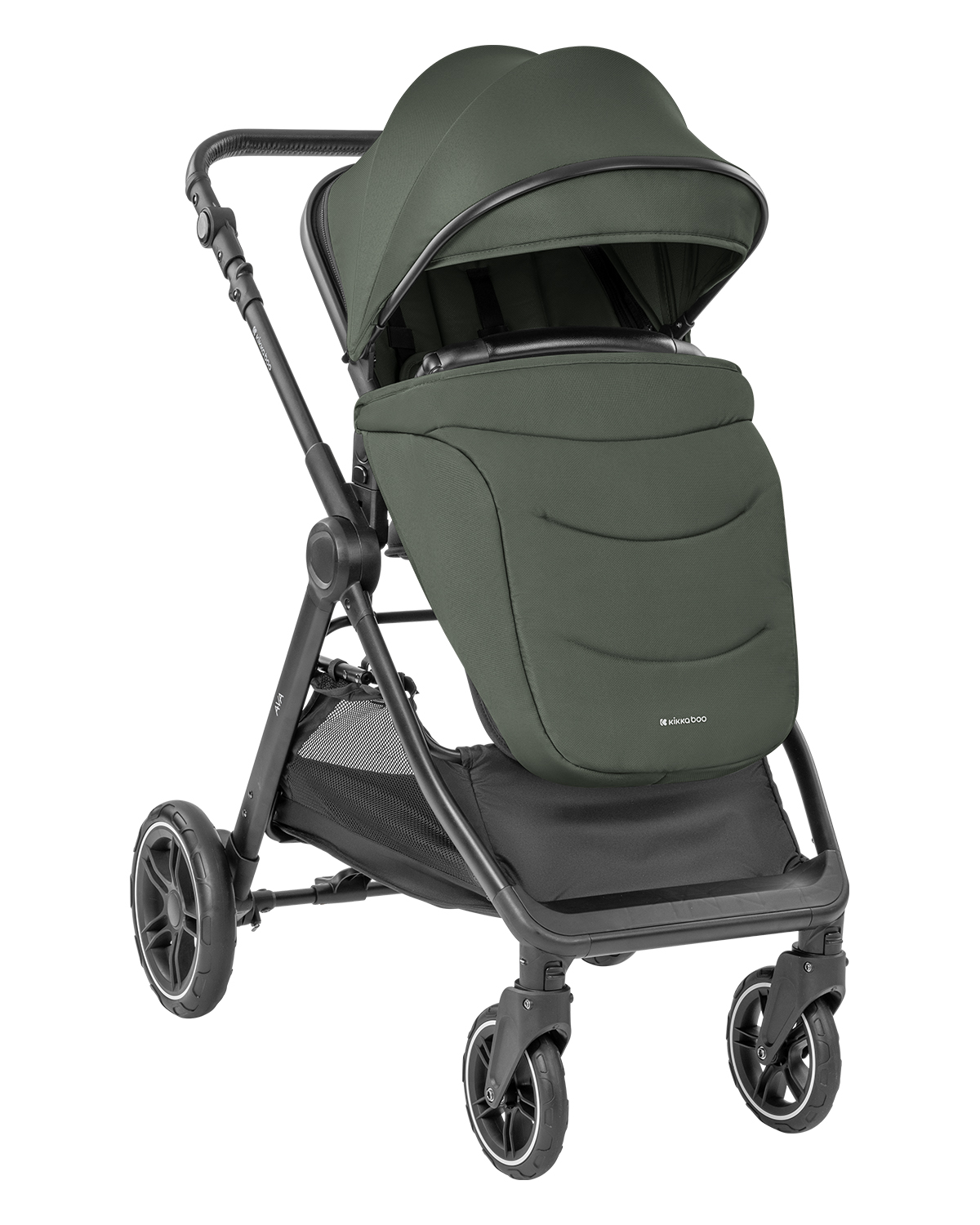 Комбинирана количка 3в1 с кош за новородено Ava Army Green - Image 2