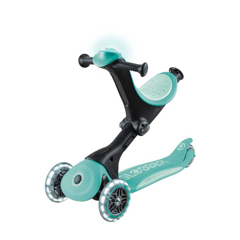 Детска сгъваема тротинетка с родителски контрол Globber Go Up Deluxe Flash Lights