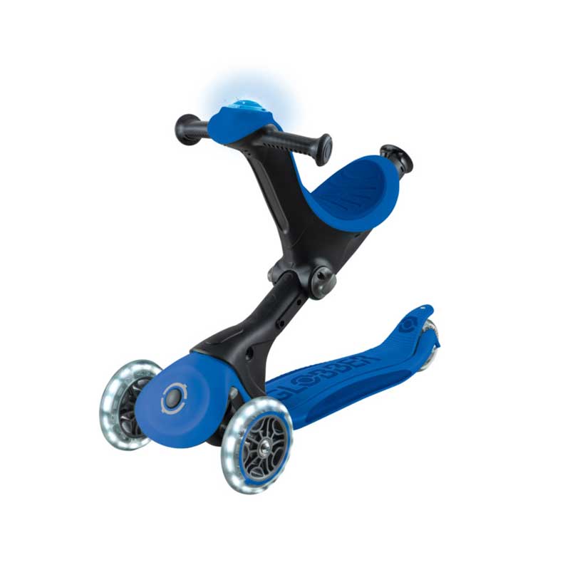 Детска сгъваема тротинетка с родителски контрол Globber Go Up Deluxe Flash Lights