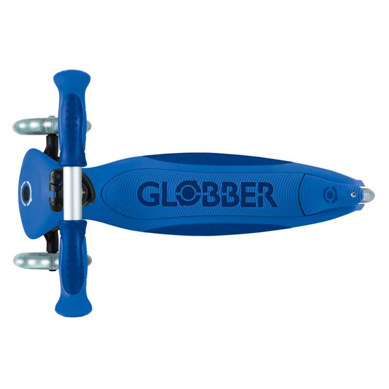 Детска сгъваема тротинетка с родителски контрол Globber Go Up Deluxe Flash Lights, тъмно синя - Image 6