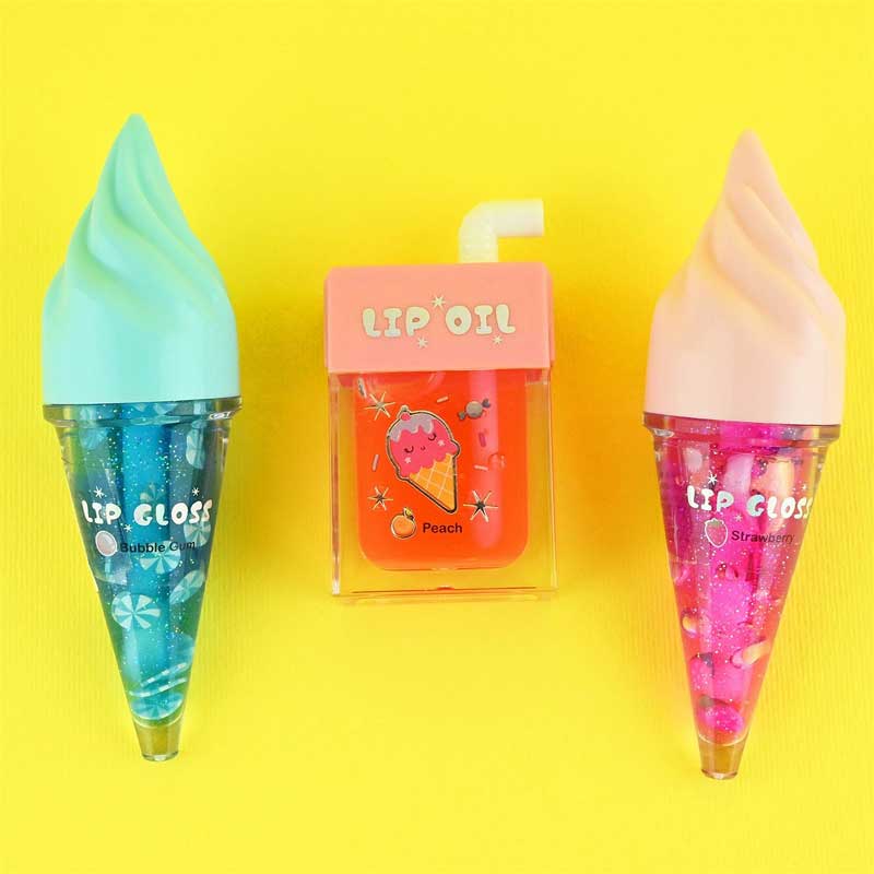 Детски гланц и олио за устни с форма на сладолед
