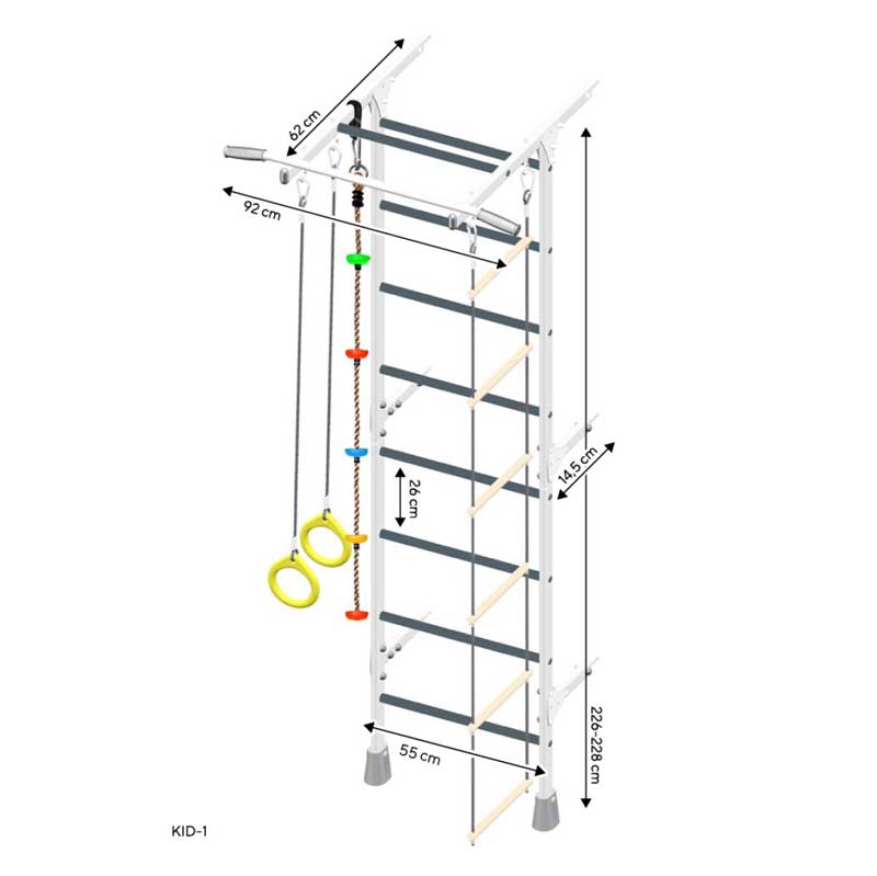 Шведска стена за детска гимнастика