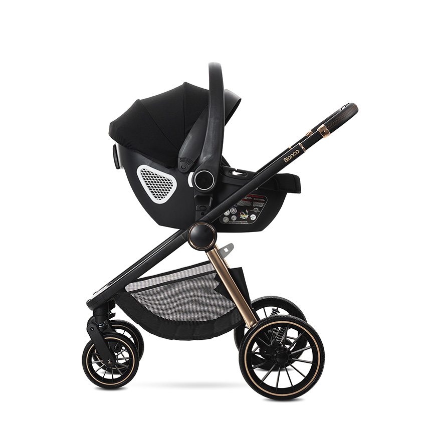 Д.КОЛИЧКА BIANCA BLACK 3 В 1 до 22кг с кош за ново