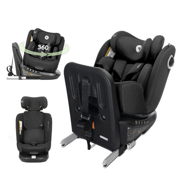 СТОЛ ЗА КОЛА AURIGA BLACK i-Size 40-150 CM ISOFIX