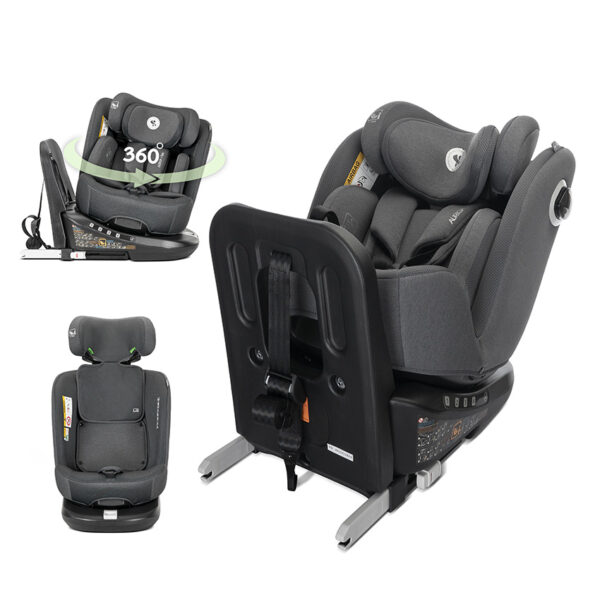 СТОЛ ЗА КОЛА AURIGA GREY i-Size 40-150 CM ISOFIX