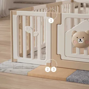 Бебешка ограда с баскетболен кош и табло с активности - Мечо