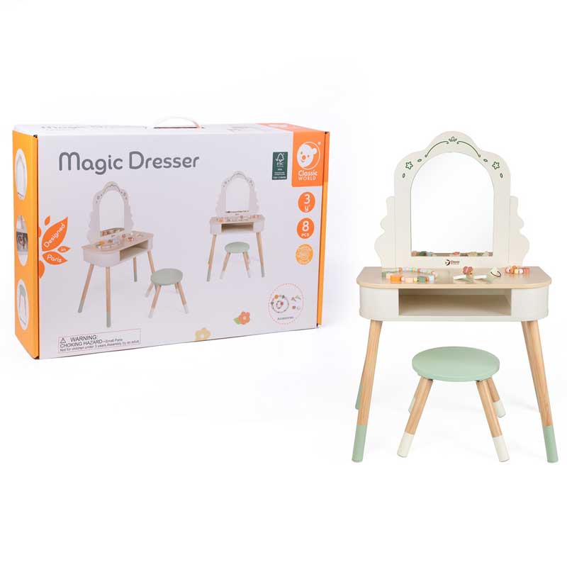 Детска дървена тоалетка с огледало Magic Dresser Classic World - Image 8