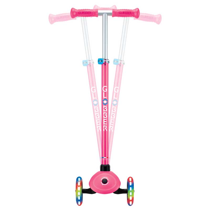 Детска тротинетка с 3 светещи колела GLOBBER PRIMO PLUS LIGHTS, розова - Image 3