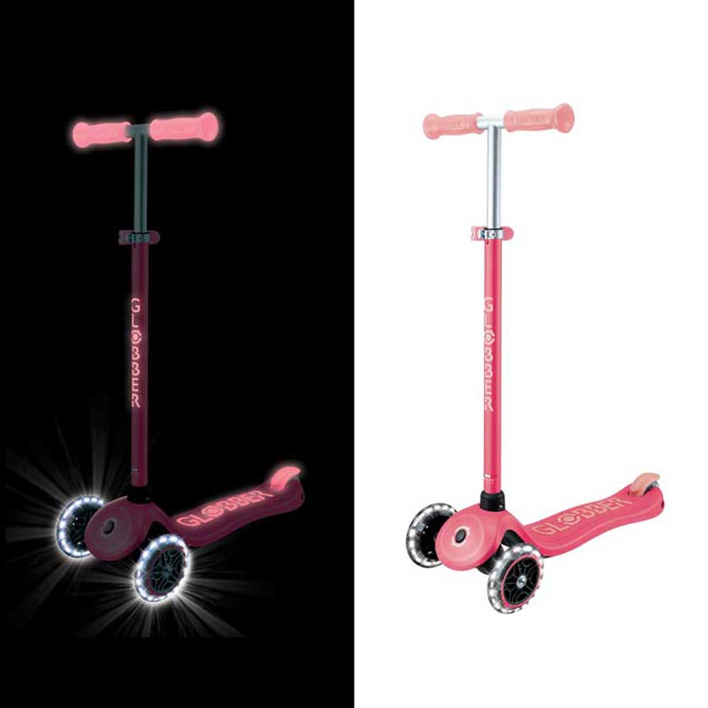 Детска тротинетка със светещи колела PRIMO PLUS GLOW LIGHTS, корал - Image 4