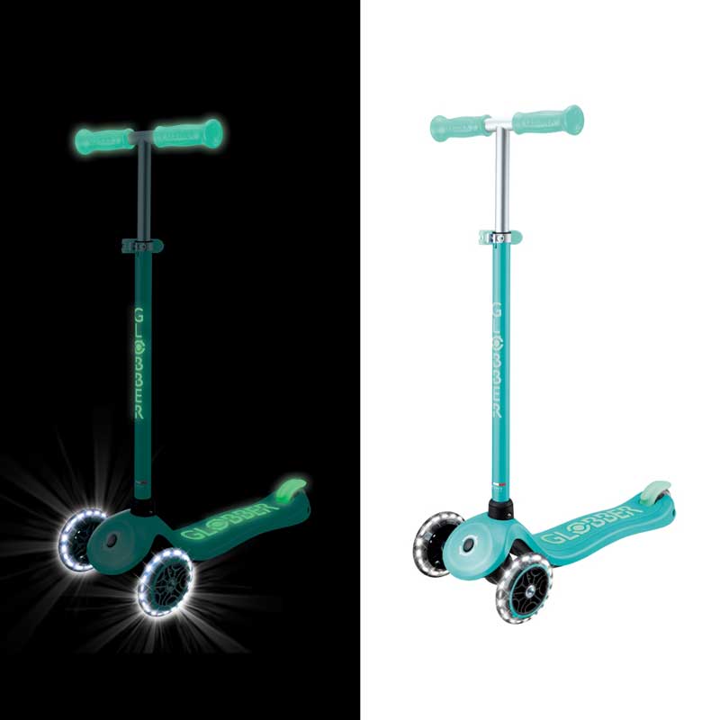 Детска тротинетка със светещи колела PRIMO PLUS GLOW LIGHTS, ментов цвят - Image 6