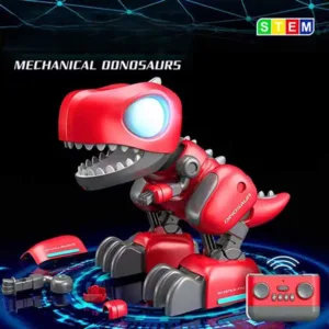 Интерактивен сглобяем динозавър Дино с RC в червен цвят