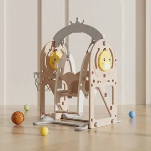 Детска люлка с баскетболен кош и интерактивни елементи за вътрешна употреба