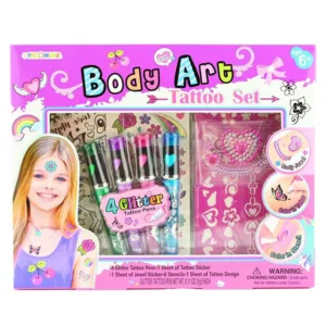 Забавен момичешки комплект за татуировки с блестящи химикали