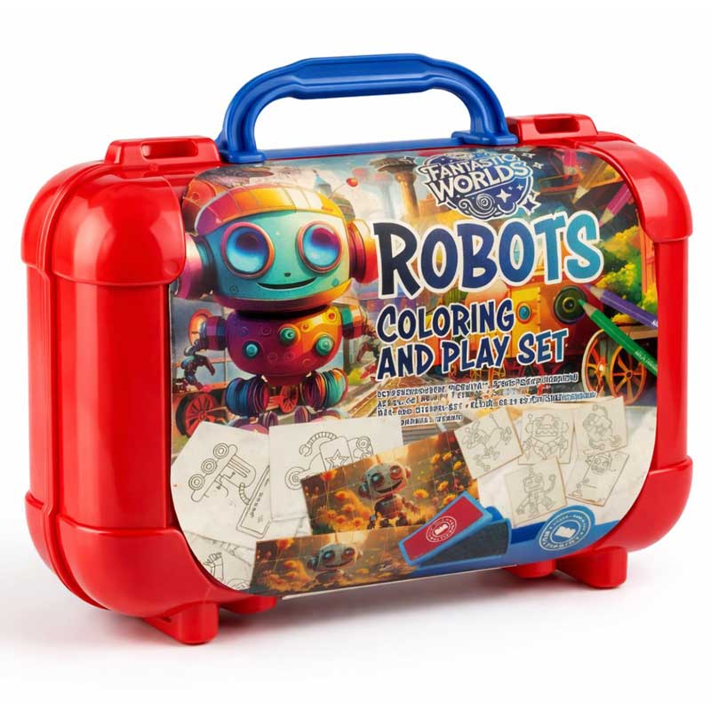 Арт куфарче Robots с 10 цветни молива