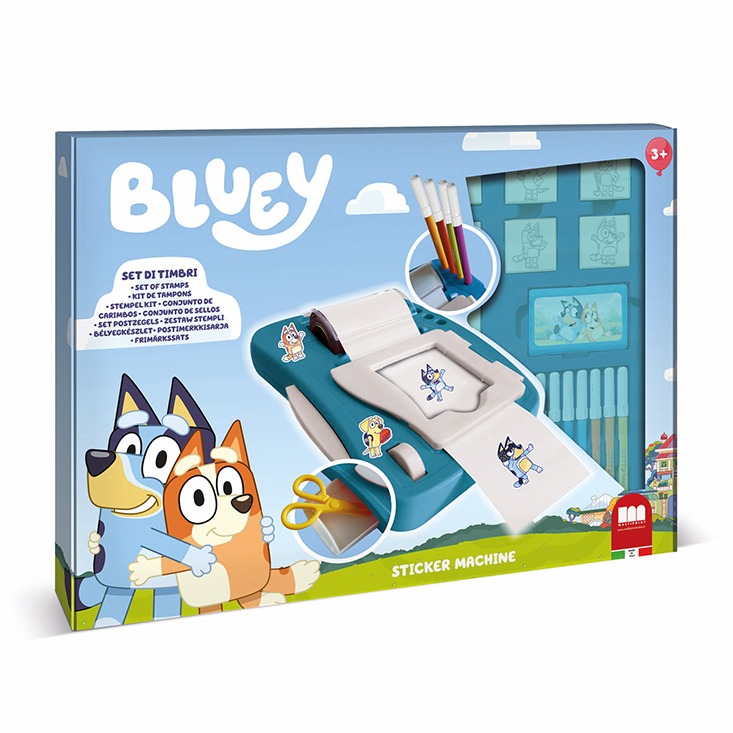 Комплект за създаване на стикери Bluey с 12 флумастери