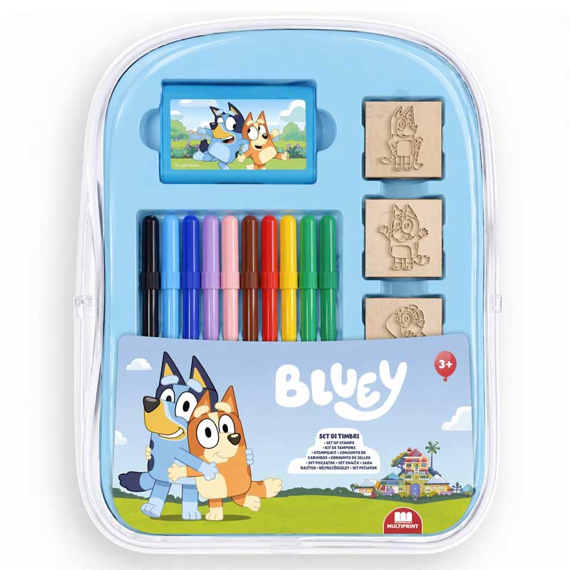 Творческа раница Bluey с 10 миещи се флумастера